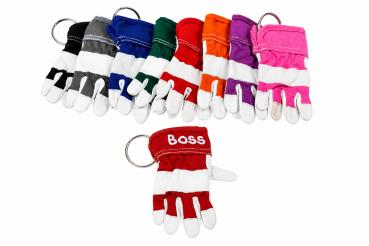 Schlüsselanhänger Arbeitshandschuh mit Namen vers. Farben